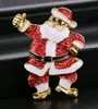 New Cartoon Christmas Brooches High Grade Alloy Oil drip Xmas Tree Santa Bell Snowman Brooch Pins Wholesale