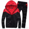 Nya modemän sportar sportkläder Lapel Neck Tracksuit Hoodies and Pants 5 Colors M-5xl Gratis frakt