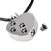 IJD8004 Heart Stainless Steel Cremation Pendant Necklace Paw Print Pet Ashes Keepsake Urn Necklace288b