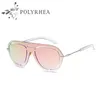 Framelösa solglasögon Flat Mirror Glasses Hollow Decoration Designer Chain Logo Fashion Party Summer Style med Box213K