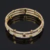 Nouvelle mode femmes élégantes Bracelet 3 rangées Bracelet manchette en cristal Bling dame cadeau Bracelets Bracelets B0202992