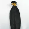 Brezilyalı bakire saç Düz u ucu saç uzatma # 1 Jet Siyah 100g 100 s keratin sopa İpucu İnsan saç