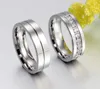 Fashion Gold Plated Rings For Women Man Cubic Zirconia CZ Diamond Wedding Ring Stainless Steel Romantic Rings CR-054