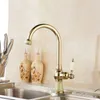 New Design Hot and Cold Kitchen Sink Faucets With Porcelain Decorated / Five Styles Kitchen Taps HS338/Multifunctional wrench