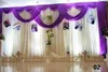 3*6m Wedding Party Stage Celebration Background Satin Curtain Drape Pillar Ceiling Backdrop Marriage decoration Veil WT016