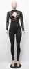 Groothandel - Vrouwen One Stuk Overalls 2016 Herfst Mode Sexy Clubwear Jumpsuit Lange Mouw Plaid Hol Skinny Party Dames Rompertjes XY