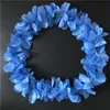 Dark Blue Hawaiian Hula Leis Festive Party Garland Necklace Flowers Wreaths Artificial Silk Garden Hängande blommor 100 st mycket