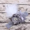 Девочка перо повязка Дети искрение цветка Rhinestone шнурка Hairband аксессуары для волос Фото Реквизит Дети головной убор