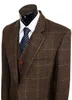 Brown Brown Classic Tweed Custom Makes Men Suit Blazers Retro Gentleman Style Tailor Made Slim Fit Wedding pour hommes 3 Pieds1938477