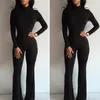 Toptan-Moda Rahat Kadınlar Bayanlar Clubwear Uzun Kollu Balıkçı Yaka Tulum Bodycon Parti Tulum Uzun Romper ABD