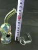 유리 물 담뱃대 12cm 노란색 오일 장비 흡연 파이프, Bong14mm 커넥터 주문을 환영합니다