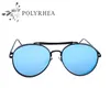 2021 Lunettes de soleil de luxe Hommes Cadre en acier inoxydable Cadre Double ligne Superstar Miroir Nouveau Métal Verres de soleil épais avec boîte