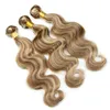 8A Ombre brun clair brun péruvien vierge Body Wave 3pcs 8613 Couleur de piano mixte 100 EXTÉRIEUR DE FILLE DE CHELS HUMAINS 6867436