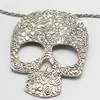 Schädelanhänger Halskette für Frauen Skelettlegierung Halskette mit 27 Zoll Seilkette Punkschmuck