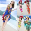 Großhandel - 1 Stück Mode Neue Deep V Wrap Chiffon Bademode Bikini Cover Up Sarong Strand Schal Schals Kleid Heiße Schöne Schals