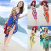 Whole- 1 pcs Fashion New Deep V Wrap Chiffon Swimwear Bikini Cover Up Sarong Beach Shawl Scarves Dress Beautiful Scarves238u