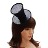 Burlesque Gothic glitter mini cappello a cilindro a colore puro color feste chiesa clip per capelli a base di macellini a150