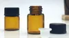 1ml Amber Cam Uçucu Yağ Şişesi parfüm örnek tüpleri Şişe Tak ve kapaklar ile