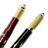 Popüler çift kafa mikroblading kalem iğne bıçağı tutucu çapraz yuva manuel kalıcı makyaj makinesi kaş dudak tebori dövme kalem298o