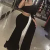 Vestidos de noite sexy de duas peças baratas um ombro de ombro plus size vestidos formais de baile formal