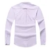 Atacado 2017 novo outono e inverno masculino manga longa 100% algodão camisa masculina pura moda casual Oxford camisa social roupas de marca