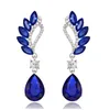 Luxe Saffier Crystal Drop Dangle Earring Amethist Edelsteen Kroonluchter Oorbellen Voor Dames Dames Bruiloft Sieraden Geschenken