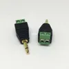 50 stks \ tas goud video av balun 3,5 mm 2pole mono mannelijke naar AV schroef klemaansluiting 3,5 mm mannelijke 2-pins terminal blok plug connector