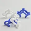 14mm 18mm Plastic Keck Clip met Wit Blauw Joint Manufacturer Laboratorium Lab Clamp Clip Connect for Glass Bong-adapter