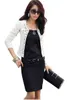 Damenjacken Großhandel - 2021 Mode Frauen \ 's Black Anzug Jacke Strass Rivet Puff Langarm Thin Short Slim Mantel Frauen