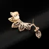 Gold Clip Earrings Leaves Design Gold Pleated Punk Style Ear Cuff For Women Men Fashion Jewelry pendientes