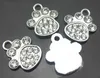 Wholesale 100pcs/lot rhinestones paw hang pendant charm diy accessories fit for leather wristband phone strips