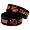 50 stks CrossFit MGW Siliconen Rubber Armband 1 inch Brede Inkt Gevuld Logo voor Sport Promotie Gift