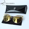 Högsta kvalitet kattögon solglasögon för kvinnors UV-skydd Sport Vintage Solglasögon Kvinnor Märke Designer Retro Eyewear med låda och Fodral