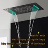 Pannello doccia termostatico LED in acciaio inox Cascata a pioggia Soffione doccia grande Rubinetto per bagno a soffitto Set rubinetti a pioggia a parete