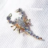 Luksusowy Błyszczący Kryształ Rhinestone Scorpion Broszki Dla Kobiet Lady Moda Szalik Pins Broszka 18K Pozłacane Prezenty Biżuterii