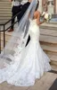 Princess Wedding Veil Long Lace Weils Bridal One warstwa Custom Made Lace Applique Edge Bride