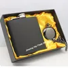 black pocket watch gift set with 6 oz stainless steel Flask231L