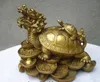 Lucky Chinese Handwork Bronze Fengshui Dragon Turtle Statue