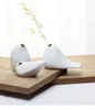 3 PICESSETMODERN شكل الطيور مزهرية السيراميك للمنزل ديكور على الطاولة المزهرية البيضاء الألوان 4031452