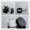 5G/5ML Clear Plastic Cosmetic Container Jars With Black Lids Cosmetic Cream Pot Makeup Eye Shadow Nails Powder Jewelry Bottle