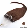 18" 20" 22" 100g 2# dark brown Silicone Micro Rings Loop Hair Extensions Indian Remy Human Hair