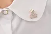 Por atacado- jóias moda adorável animal animal de estimação cão broche pino em forma de cristal fofo cristal caniche mini urso blusa clipe colar