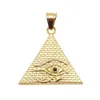 Collier pendentif pyramide égyptienne antique Eye Of Horus Collier Hip Hop Illuminati avec chaîne gourmette cubaine Miami de 27 pouces