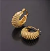 Boucle d'oreille créole sculptée en or massif jaune pur 24 carats GF 22 18 mm dame femmes nouveaux bijoux garantie de remplacement à vie inconditionnelle218T