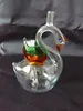 Swan Water Slang Glas Bongs Accessoires, Kleurrijke Pijp Roken Gebogen Glas Pijpen Olie Burner Pijpen Waterleidingen DAB RIGHT Glass Bongs Pipe