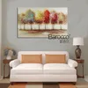 Modern Multicolor Leaves Tree Painting Hand Painted Landscape Abstract Oil Painting on Canvas Home Wall Art Decoration