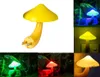 Mini Pretty Magic Mushroom-Shaped Energy Saving Sensor LED Romantic Night Light with Plug Yellow with sensor led