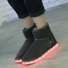 36-39 LED Çizmeler Malzeme Kış Kadın Flaş Kar Boot Sıcak İnek Deri Yay Botas Siyah Pembe Gri Kızlar Koyu Işık Up USB Şarj