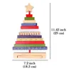 Rotatable Wooden Blocks Árvore De Natal Artesanato Criativo Presente Home Decor Toy 11.8 polegada Papai Noel para crianças