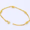 Womens/Girls Wrist Bracelet Box Chain 24K Yellow Gold Filled Solid Bracelet Classic Accessories for Small Wrist 18cm Long